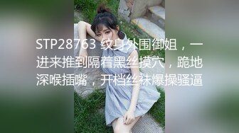 STP28763 纹身外围御姐，一进来推到隔着黑丝摸穴，跪地深喉插嘴，开档丝袜爆操骚逼