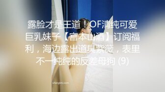 露脸才是王道！OF清纯可爱巨乳妹子【宫本山酒】订阅福利，海边露出道具紫薇，表里不一纯纯的反差母狗 (9)